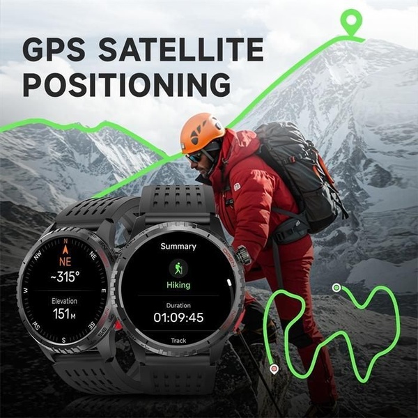 gps watch, outdoor watch, hiking watch, sports watch, navigation watch, fitness tracker, smartwatch, product launch, brand awareness, lifestyle, modern typography, bold, energetic, green, neutral